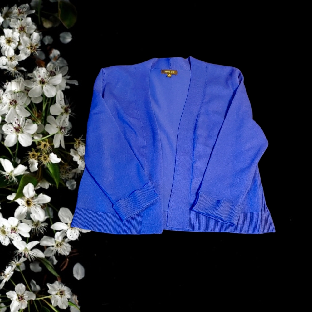 Verve Ami Blue Cropped Cardigan